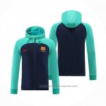 Chaqueta con Capucha del Barcelona 22/23 Verde y Azul