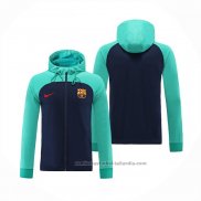 Chaqueta con Capucha del Barcelona 22/23 Verde y Azul