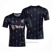 Camiseta Pre Partido del Manchester United 2022 Negro