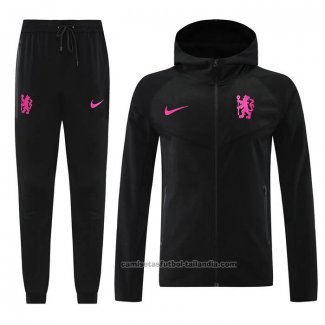 Chandal con Capucha del Chelsea 24/25 Negro