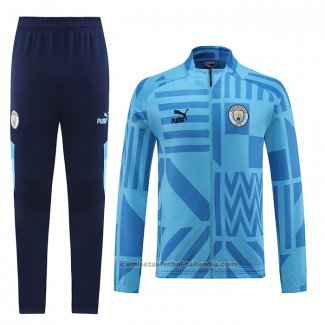 Chandal de Chaqueta del Manchester City 22/23 Azul Claro