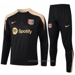 Chandal de Sudadera del Barcelona 24/25 Negro Oro