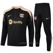 Chandal de Sudadera del Barcelona Nino 24/25 Negro Oro