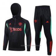 Chandal de Sudadera del Manchester United 23/24 Negro y Rojo