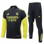 Chandal de Sudadera del Real Madrid Nino 25/26 Negro Amarillo