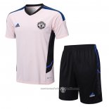 Chandal del Manchester United Manga Corta 22/23 Rosa - Pantalon Corto