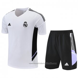 Chandal del Real Madrid Manga Corta 22/23 Blanco - Pantalon Corto