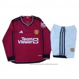 Camiseta Manchester United 1ª Nino Manga Larga 23/24