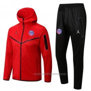 Chandal con Capucha del Paris Saint-Germain Jordan 22/23 Rojo