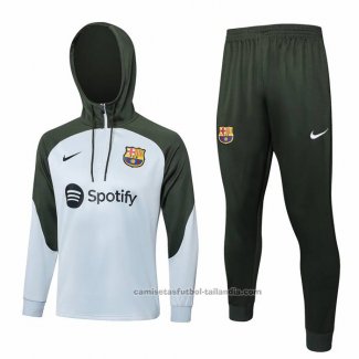 Chandal de Sudadera del Barcelona 23/24 Gris Claro