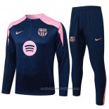 Chandal de Sudadera del Barcelona Nino 25/26 Azul Rosa