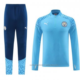 Chandal de Sudadera del Manchester City 23/24 Azul Claro