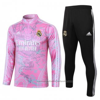 Chandal de Sudadera del Real Madrid Nino 23/24 Rosa