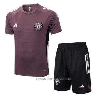 Chandal del Manchester United Manga Corta 25/26 Marron - Pantalon Corto