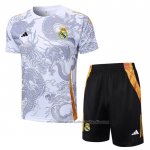Chandal del Real Madrid Dragon Manga Corta 24/25 Blanco - Pantalon Corto