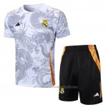 Chandal del Real Madrid Dragon Manga Corta 24/25 Blanco - Pantalon Corto