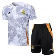 Chandal del Real Madrid Dragon Manga Corta 24/25 Blanco - Pantalon Corto