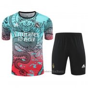 Chandal del Real Madrid Dragon Manga Corta 24/25 Verde y Rojo - Pantalon Corto