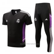 Chandal del Real Madrid Manga Corta 22/23 Negro y Purpura