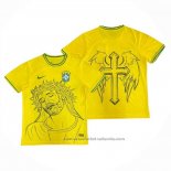 Tailandia Camiseta Brasil Jesus 2025 Amarillo