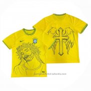 Tailandia Camiseta Brasil Jesus 2025 Amarillo