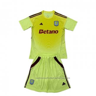 Camiseta Aston Villa Portero Nino 25/26 Amarillo
