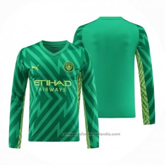 Camiseta Manchester City Portero Manga Larga 23/24 Verde