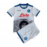 Camiseta Napoli Maradona Special Nino 21/22 Blanco