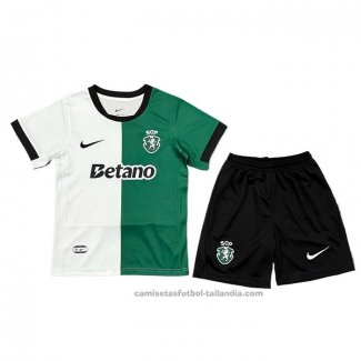 Camiseta Sporting Special Nino 25/26 Blanco Verde