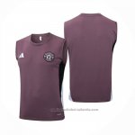 Camiseta de Entrenamiento Manchester United Sin Mangas 25/26 Rojo Purpura