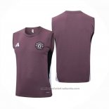 Camiseta de Entrenamiento Manchester United Sin Mangas 25/26 Rojo Purpura