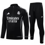 Chandal de Sudadera del Real Madrid Nino 25/26 Negro