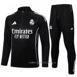 Chandal de Sudadera del Real Madrid Nino 25/26 Negro