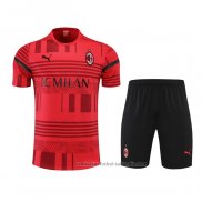 Chandal del AC Milan Manga Corta 22/23 Rojo - Pantalon Corto