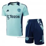 Chandal del Manchester United Manga Corta 24/25 Verde - Pantalon Corto