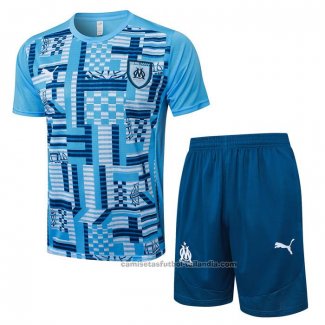 Chandal del Olympique Marsella Manga Corta 24/25 Azul - Pantalon Corto