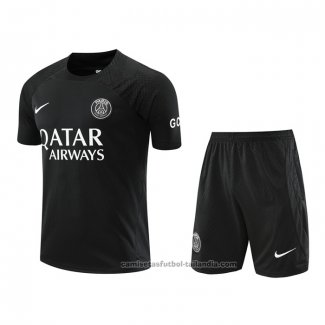 Chandal del Paris Saint-Germain Manga Corta 22/23 Negro - Pantalon Corto