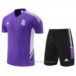 Chandal del Real Madrid Manga Corta 22/23 Purpura - Pantalon Corto