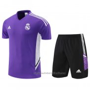 Chandal del Real Madrid Manga Corta 22/23 Purpura - Pantalon Corto