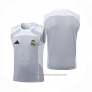 Camiseta de Entrenamiento Real Madrid Sin Mangas 25/26 Gris Blanco