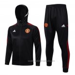 Chandal con Capucha del Manchester United 22/23 Negro