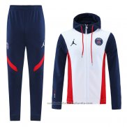 Chandal con Capucha del Paris Saint-Germain 21/22 Blanco
