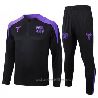 Chandal de Sudadera del Barcelona Nino 25/26 Negro Purpura
