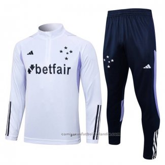 Chandal de Sudadera del Cruzeiro 23/24 Blanco