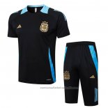 Chandal del Argentina Manga Corta 24/25 Negro - Pantalon Corto