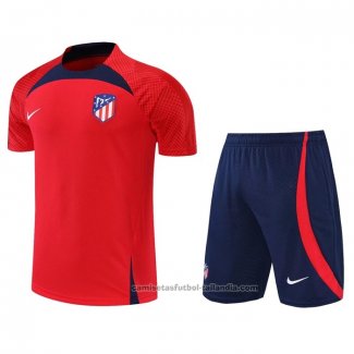 Chandal del Atletico Madrid Manga Corta 22/23 Rojo - Pantalon Corto