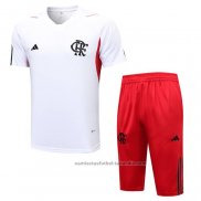 Chandal del Flamengo Manga Corta 23/24 Blanco - Pantalon Corto