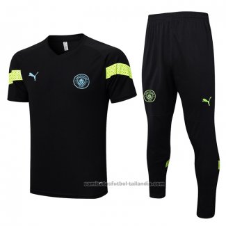 Chandal del Manchester City Manga Corta 22/23 Negro