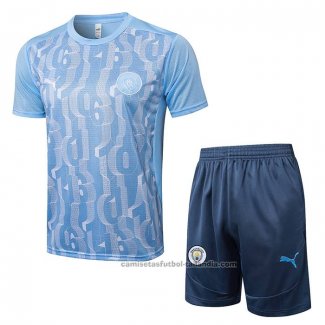Chandal del Manchester City Manga Corta 24/25 Azul - Pantalon Corto