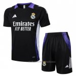 Chandal del Real Madrid Dragon Manga Corta 24/25 Negro y Purpura - Pantalon Corto